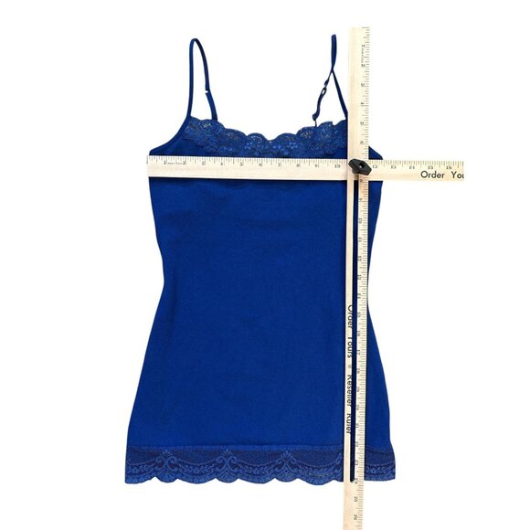Express Camisole Shirt Womens XS Blue Lace Trim Tank Top Cami Layering Y2K - Picture 3 of 8